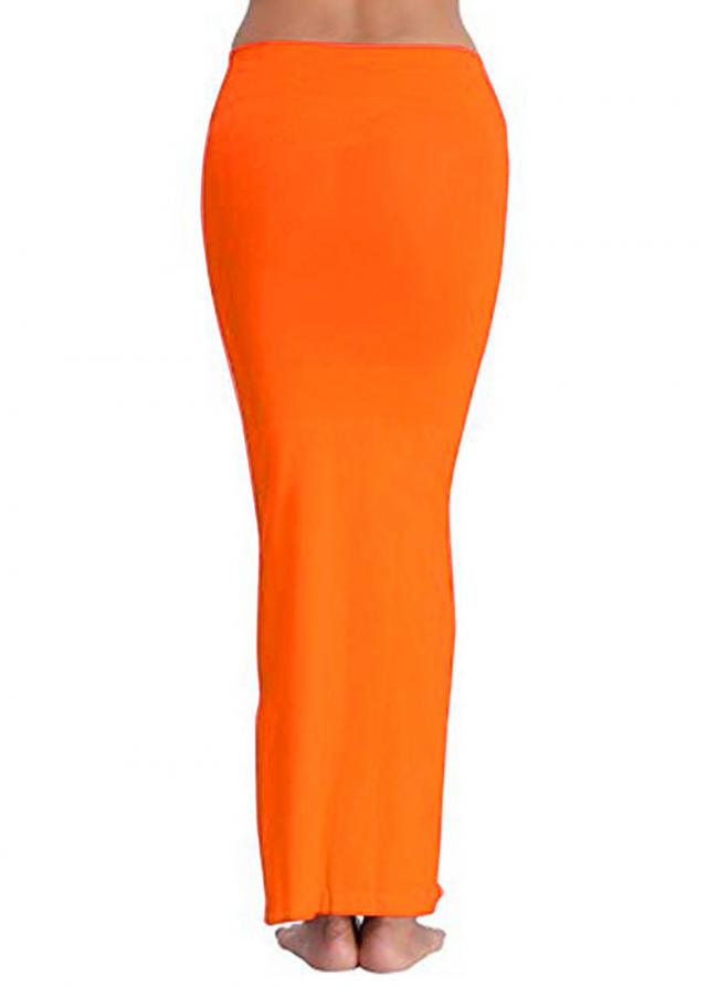 Lycra Orange Casual Wear Plain Shapewear